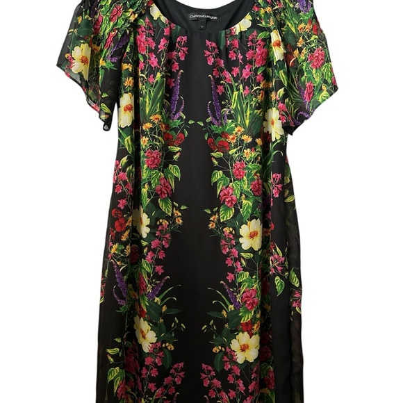 Floral Black Midi Dress - Picture 9 of 9